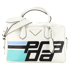 Prada Bauletto Tasche Bedruckter Stadt Kalb Medium