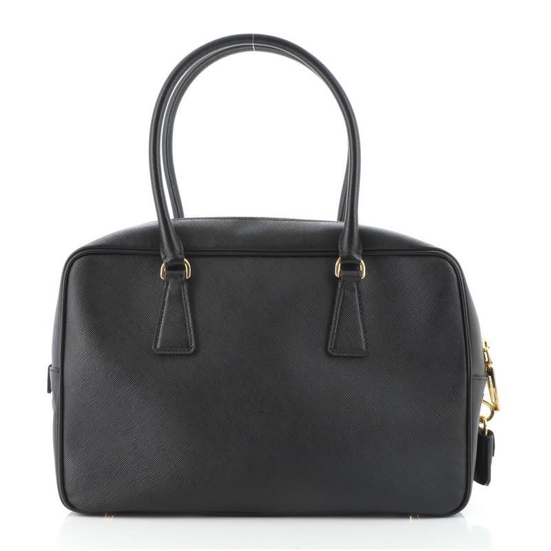 Prada Bauletto Bag Saffiano Leather Medium In Good Condition In NY, NY