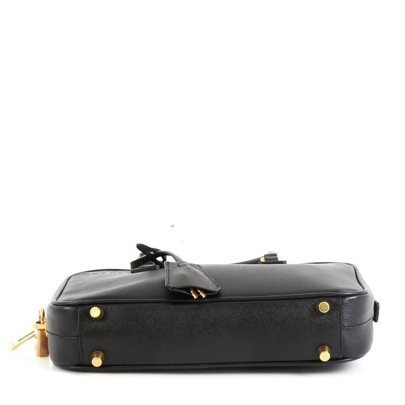 Prada Bauletto Bag Saffiano Leather Small In Good Condition In NY, NY