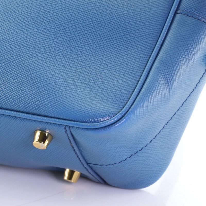 Blue Prada Bauletto Bag Saffiano Leather Small