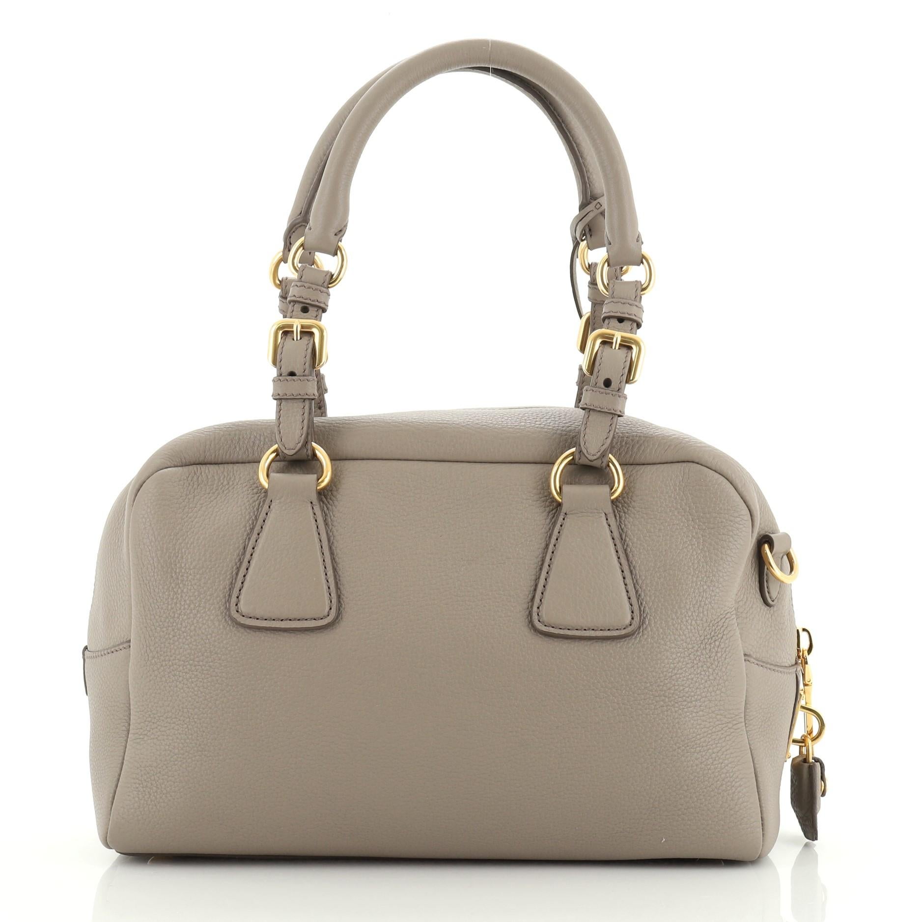 Brown Prada Bauletto Bag Vitello Daino Medium