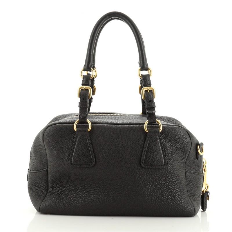 Black Prada Bauletto Bag Vitello Daino Medium