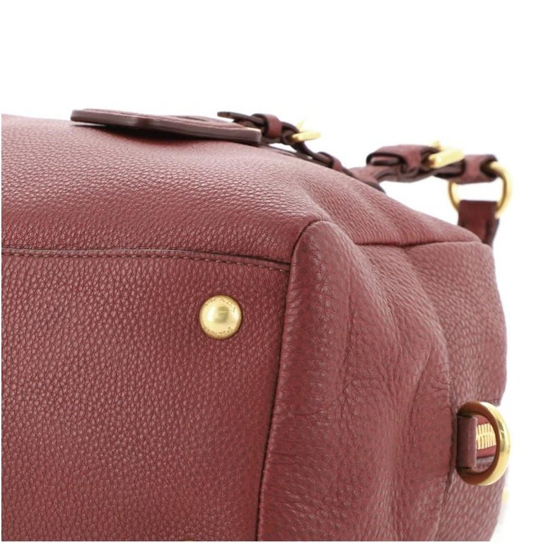 PRADA Vitello Daino Leather Shoulder Bag Red BL0778