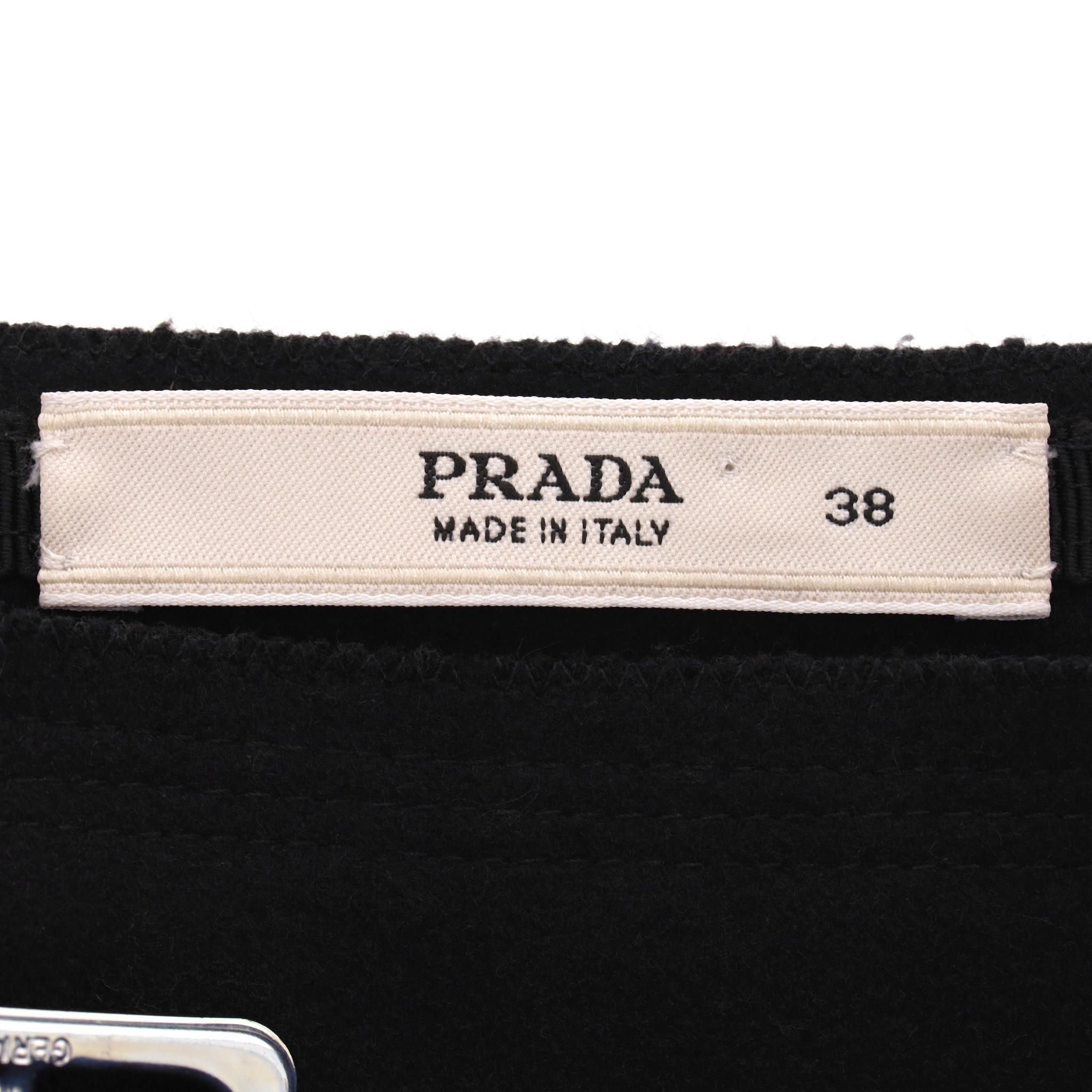Prada - Jupe en laine vintage ornée de perles et de paillettes en vente 3