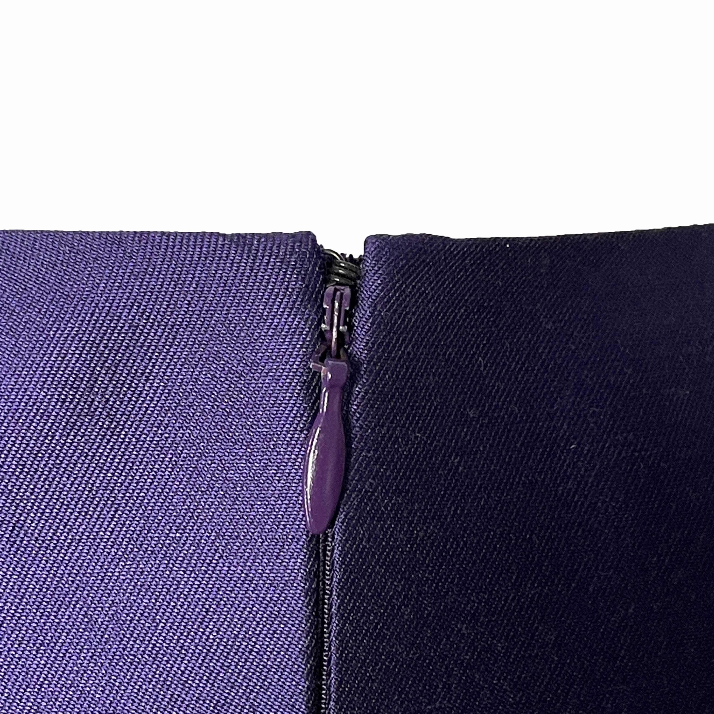 PRADA Beaded Detail A-Line Purple Satin-like Sleeveless Midi Dress 7