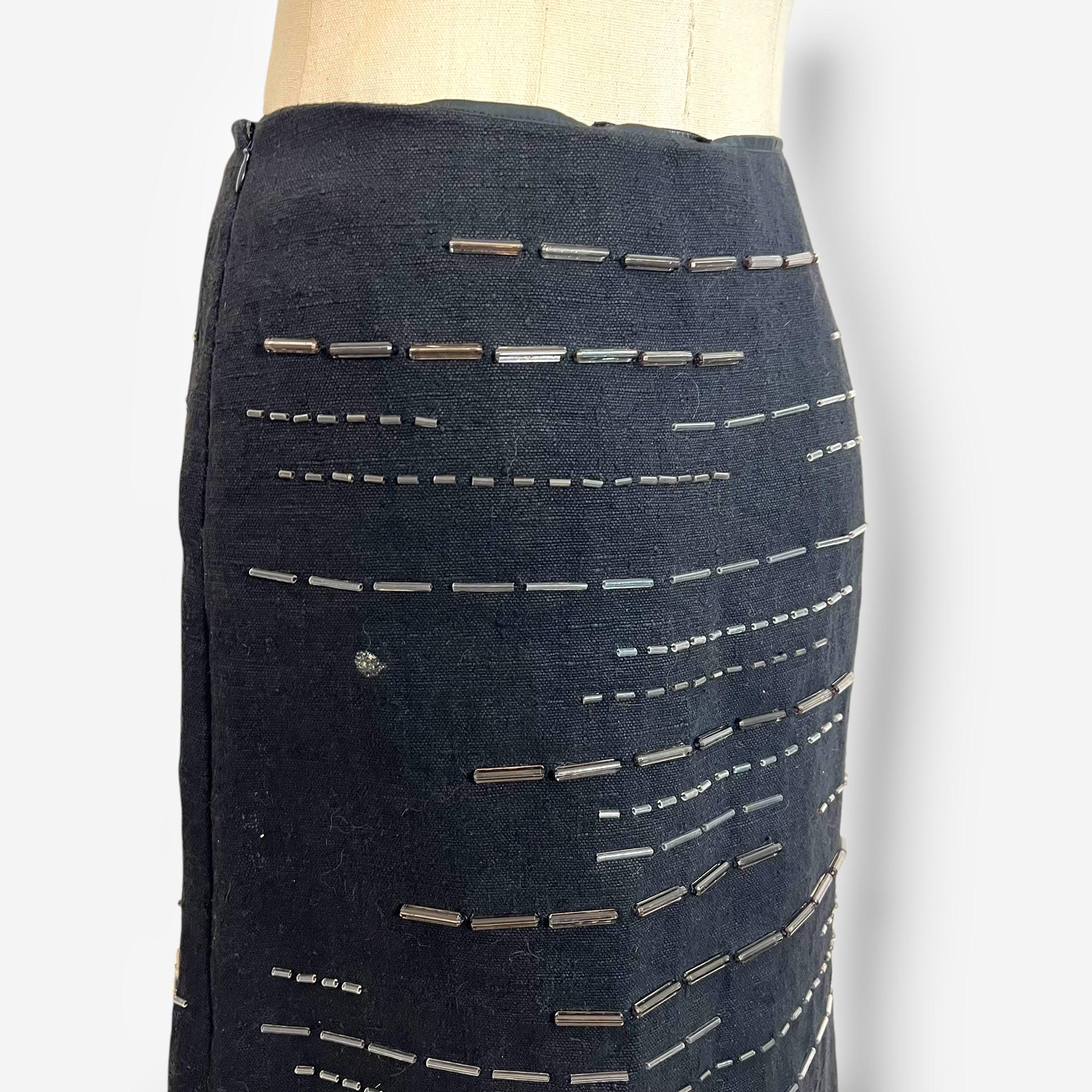 Prada Beaded Linen Skirt, Spring/Summer 1998 1