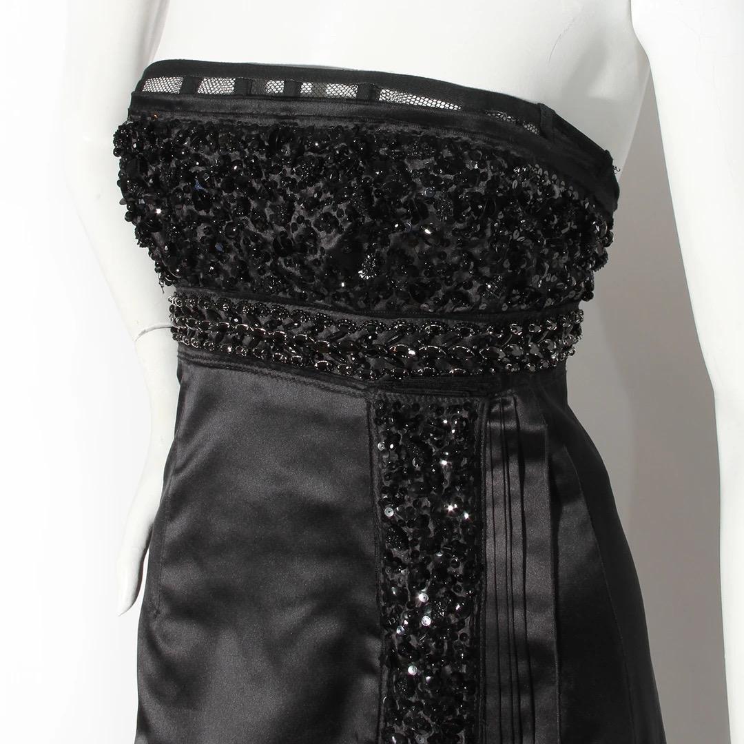 Black Prada Beaded Satin Dress FW2004
