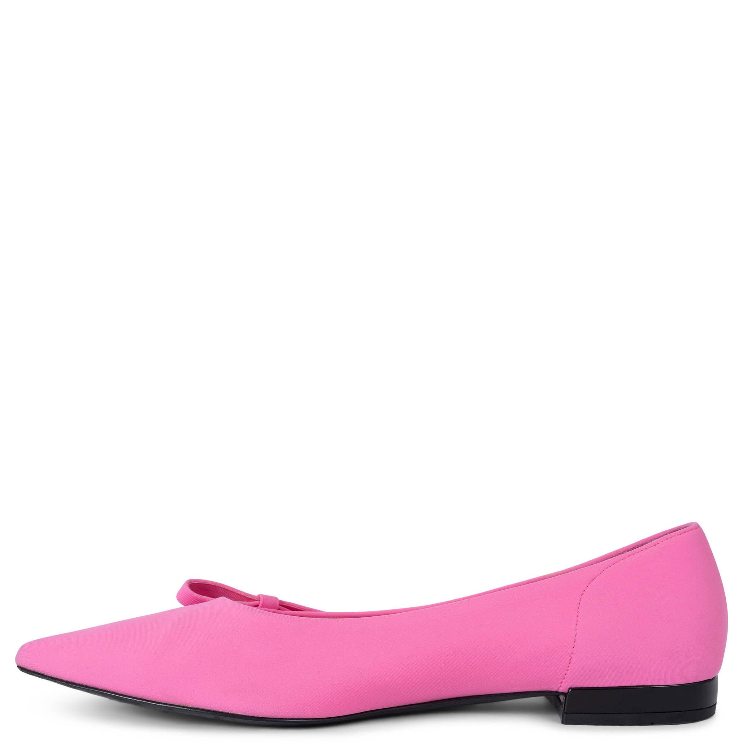 Pink PRADA Begonia pink neoprene 2021 BOW DETAILED Ballet Flats Shoes 37 For Sale
