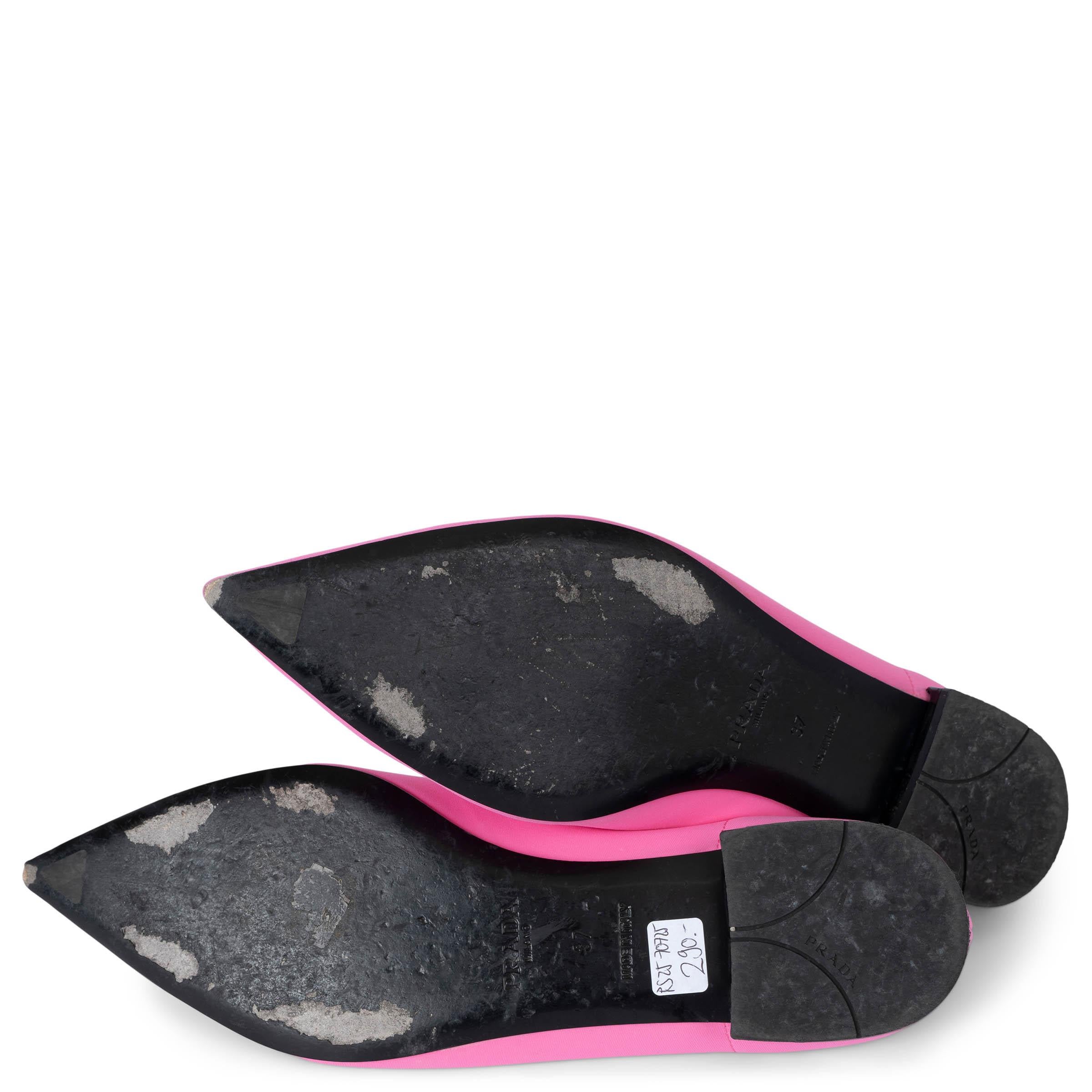 PRADA Begonia pink neoprene 2021 BOW DETAILED Ballet Flats Shoes 37 For Sale 3