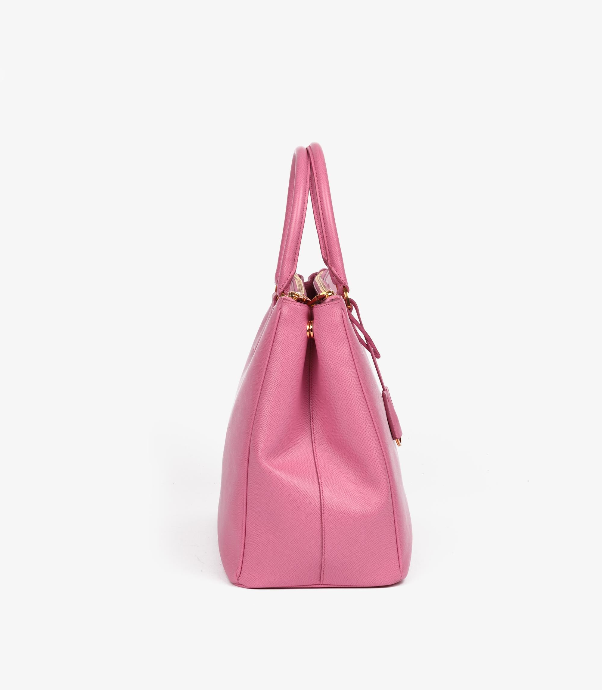 Prada Begonia Saffiano Lux Pelle Grande Galleria Tote In condizioni ottime in vendita a Bishop's Stortford, Hertfordshire