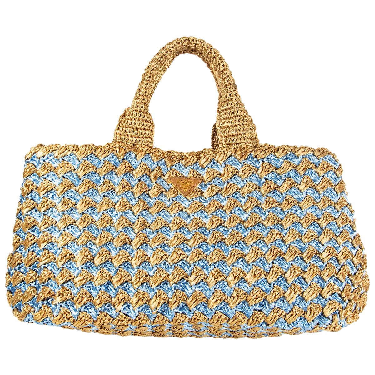 Prada - Women's Crochet Tote Bag Beach Bag - Natural
