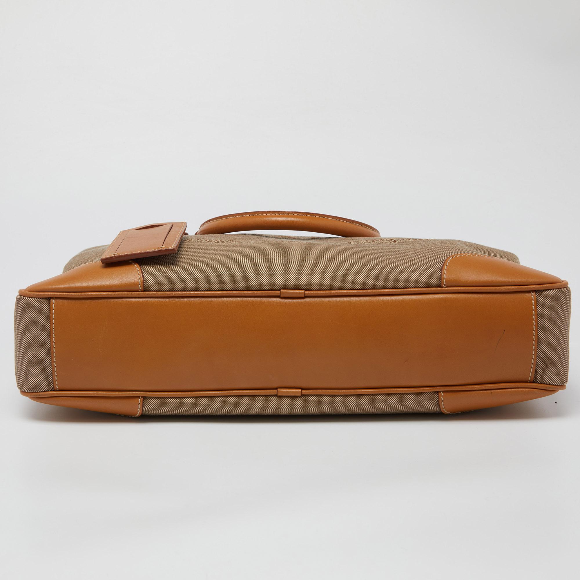 Prada Beige/Brown Logo Jacquard and Leather Bauletto Bag 1