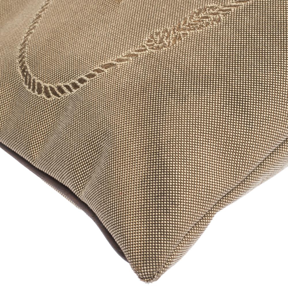 Prada Beige/Brown Logo Jacquard Fabric and Leather Messenger Bag 1