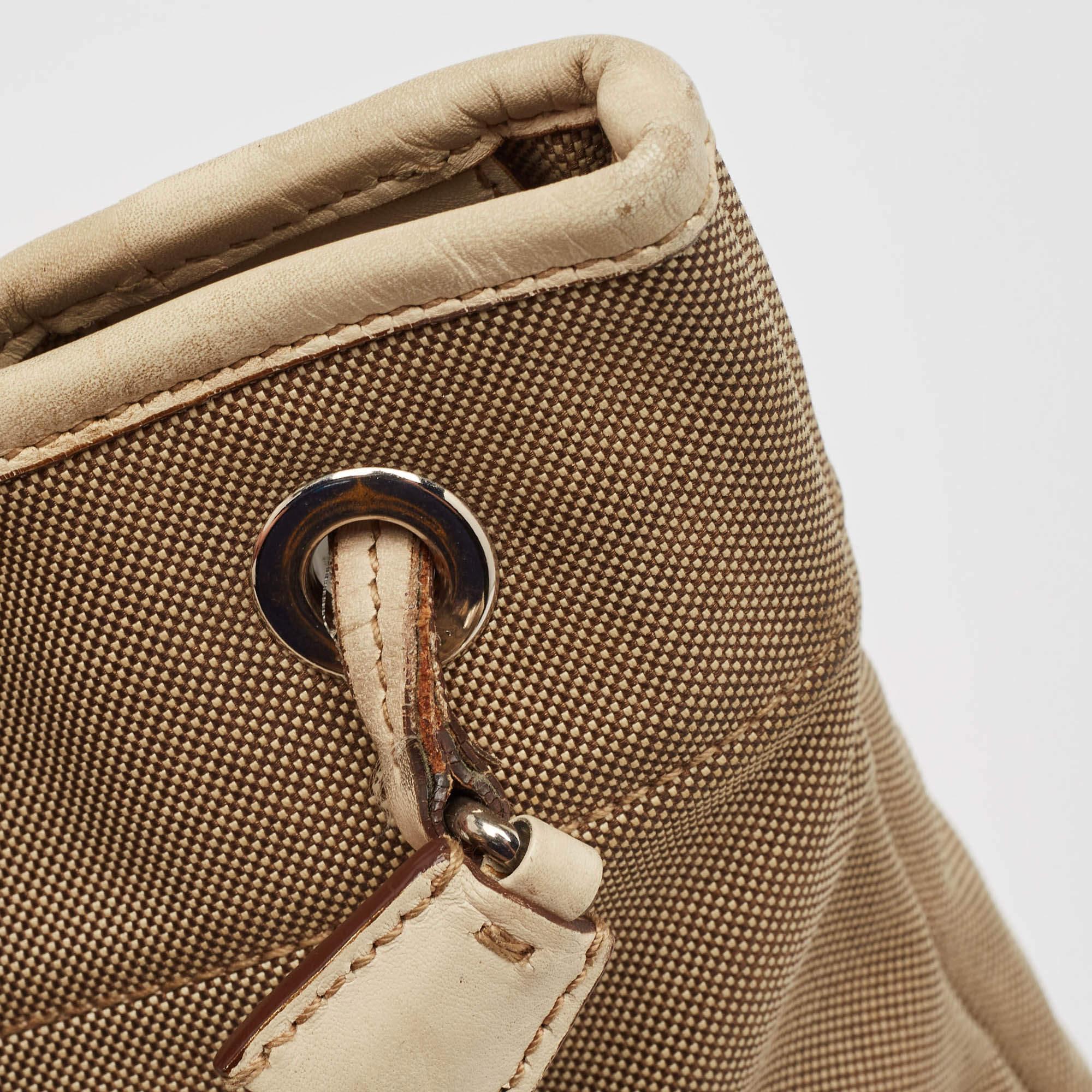 Prada Beige Canvas Jacquard Logo Crossbody Bag 2
