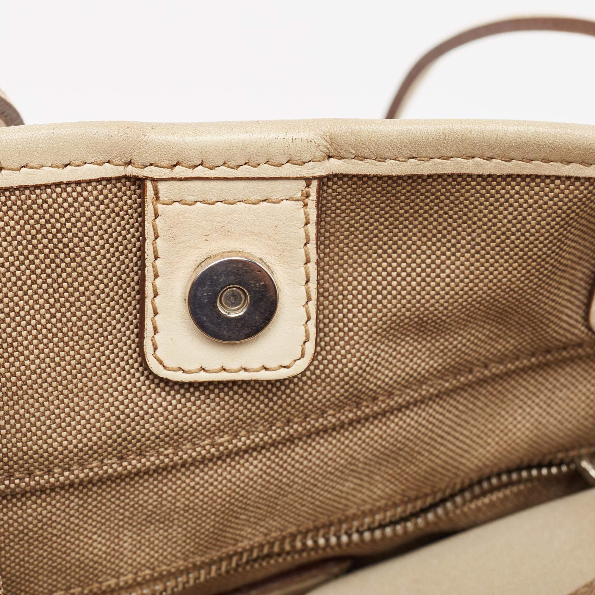 Prada Beige Canvas Jacquard Logo Crossbody Bag 3