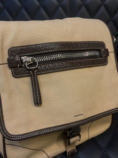 Prada Beige Canvas Messenger Bag