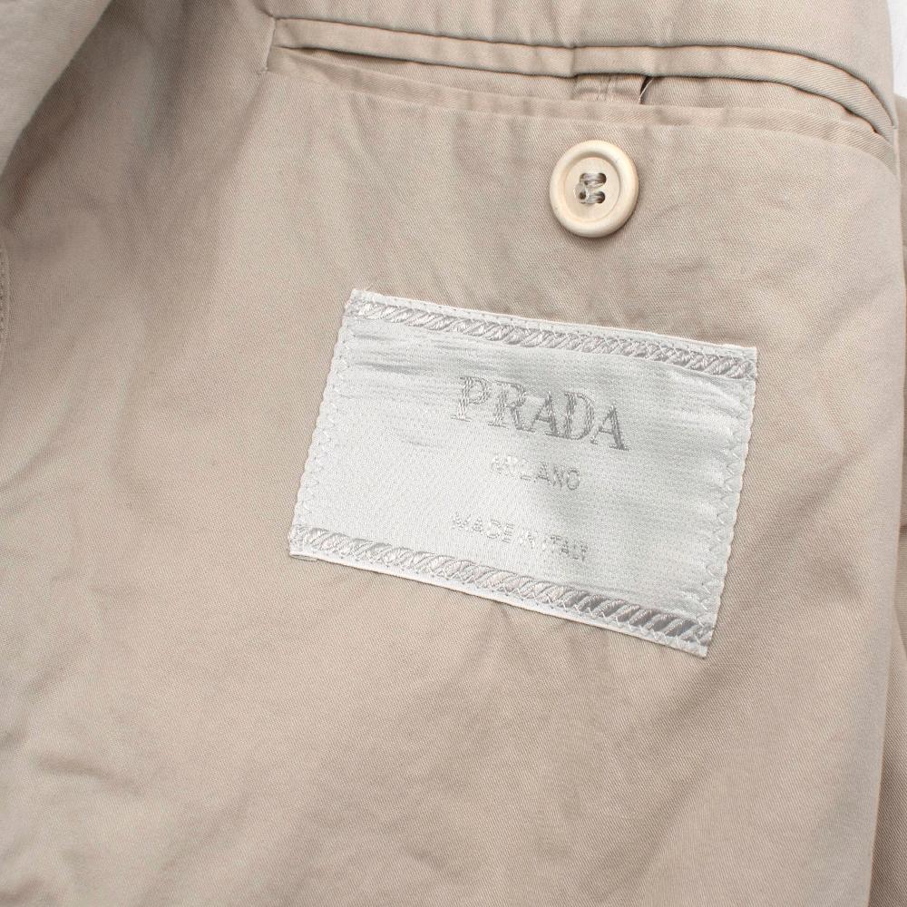 Prada Beige Cotton Single Breasted Blazer Jacket - Size L IT50  In Excellent Condition For Sale In London, GB