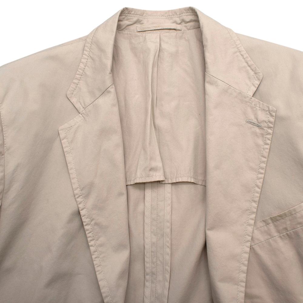 Prada Beige Cotton Single Breasted Blazer Jacket - Size L IT50  For Sale 2