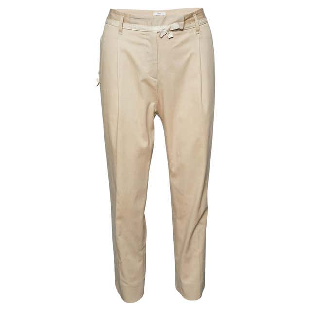 Fendi 1990s Pastel Yellow Pants With Logo Belt For Sale at 1stDibs ...