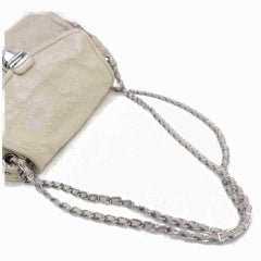 Prada Beige-cream Chain Flap 873003 Cream Leather Shoulder Bag