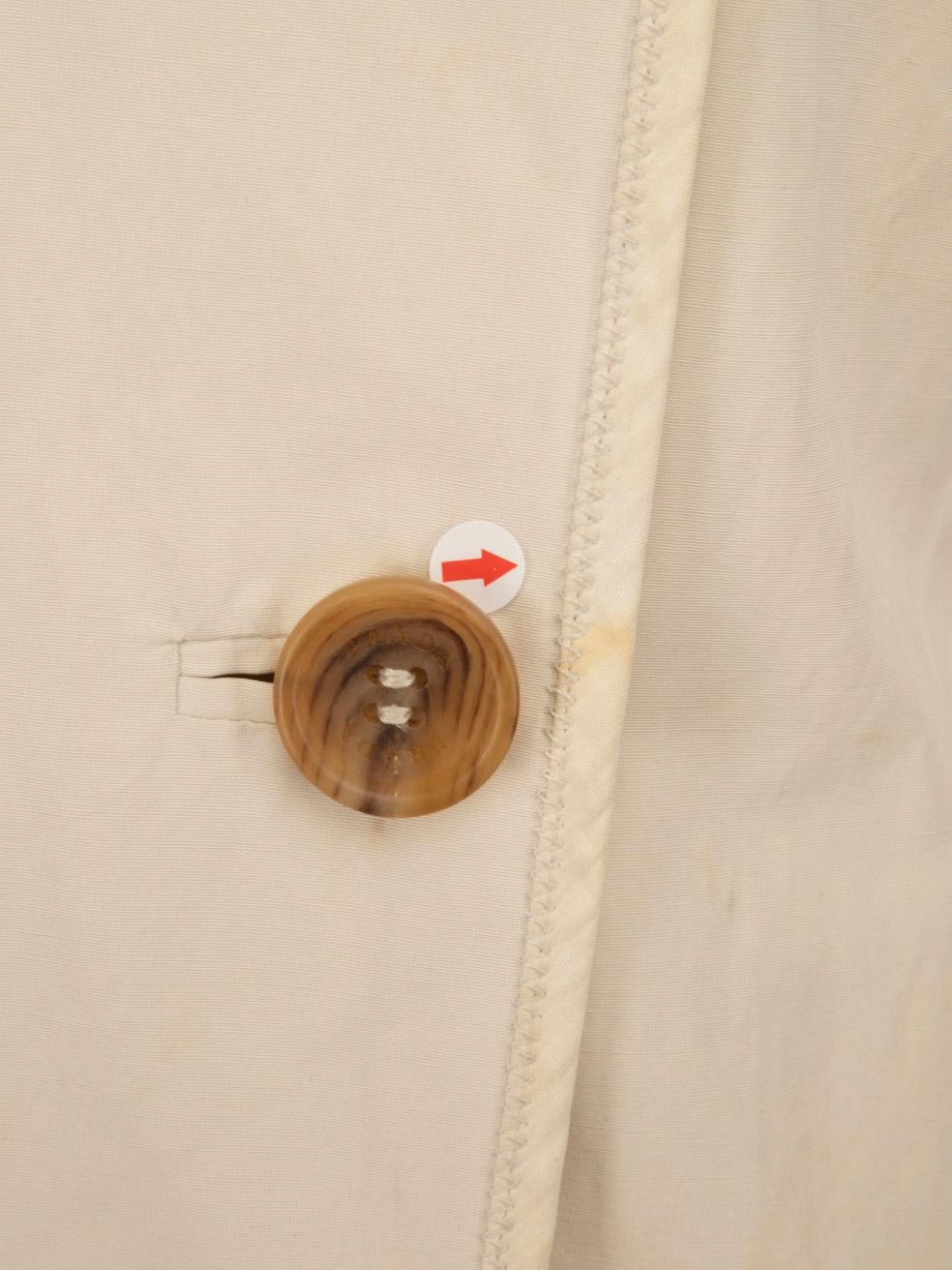 Prada Beige Double Breasted Mid Length Trench Coat Size XS 1