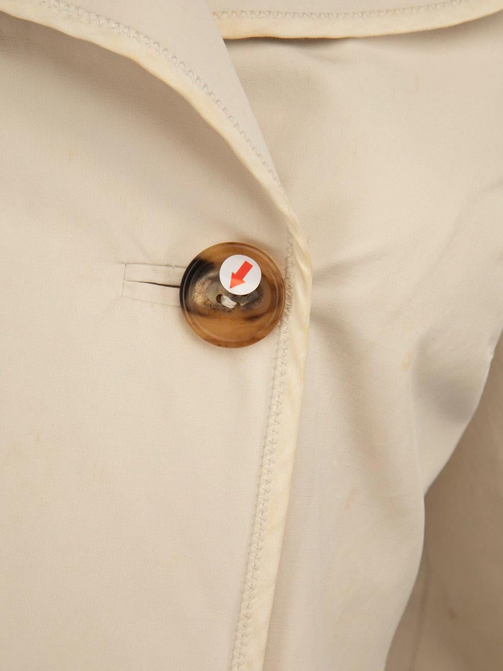 Prada Beige Double Breasted Mid Length Trench Coat Size XS 2