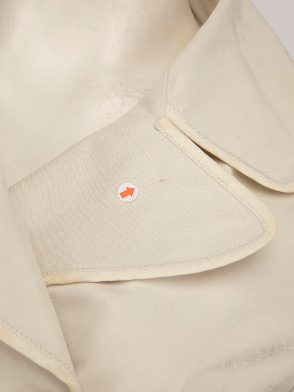 Prada Beige Double Breasted Mid Length Trench Coat Size XS 4