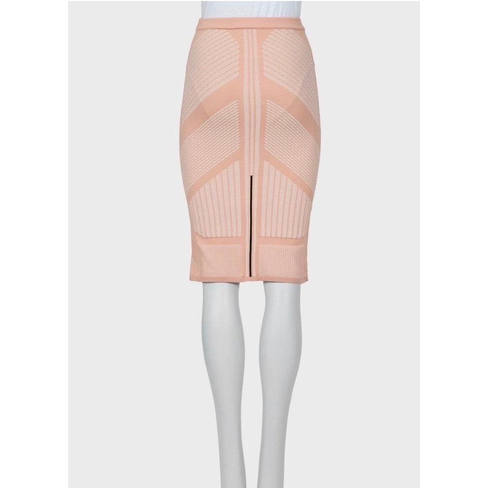 Prada Beige geprägter Bleistiftrock - Größe XS im Zustand „Hervorragend“ im Angebot in Krakow, PL