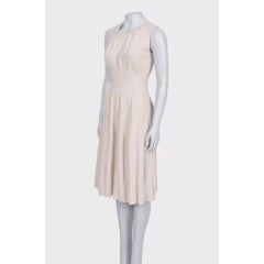 Prada Beige Fitted Wool Sleeveless Dress Size S