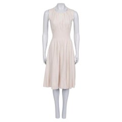 Prada Beige Fitted Wool Sleeveless Dress Size S