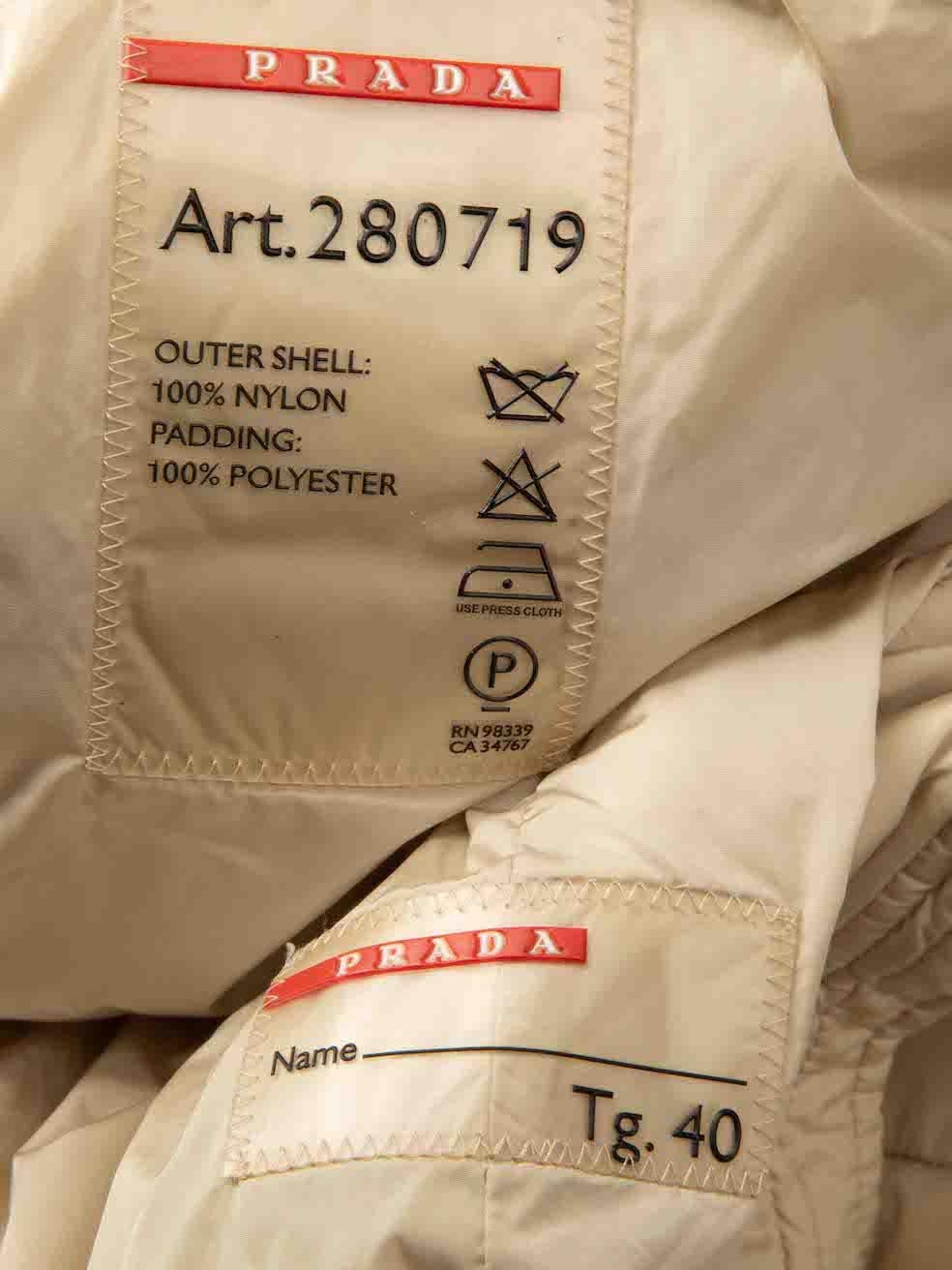Prada Beige Hooded Shell Jacket Size S For Sale 4