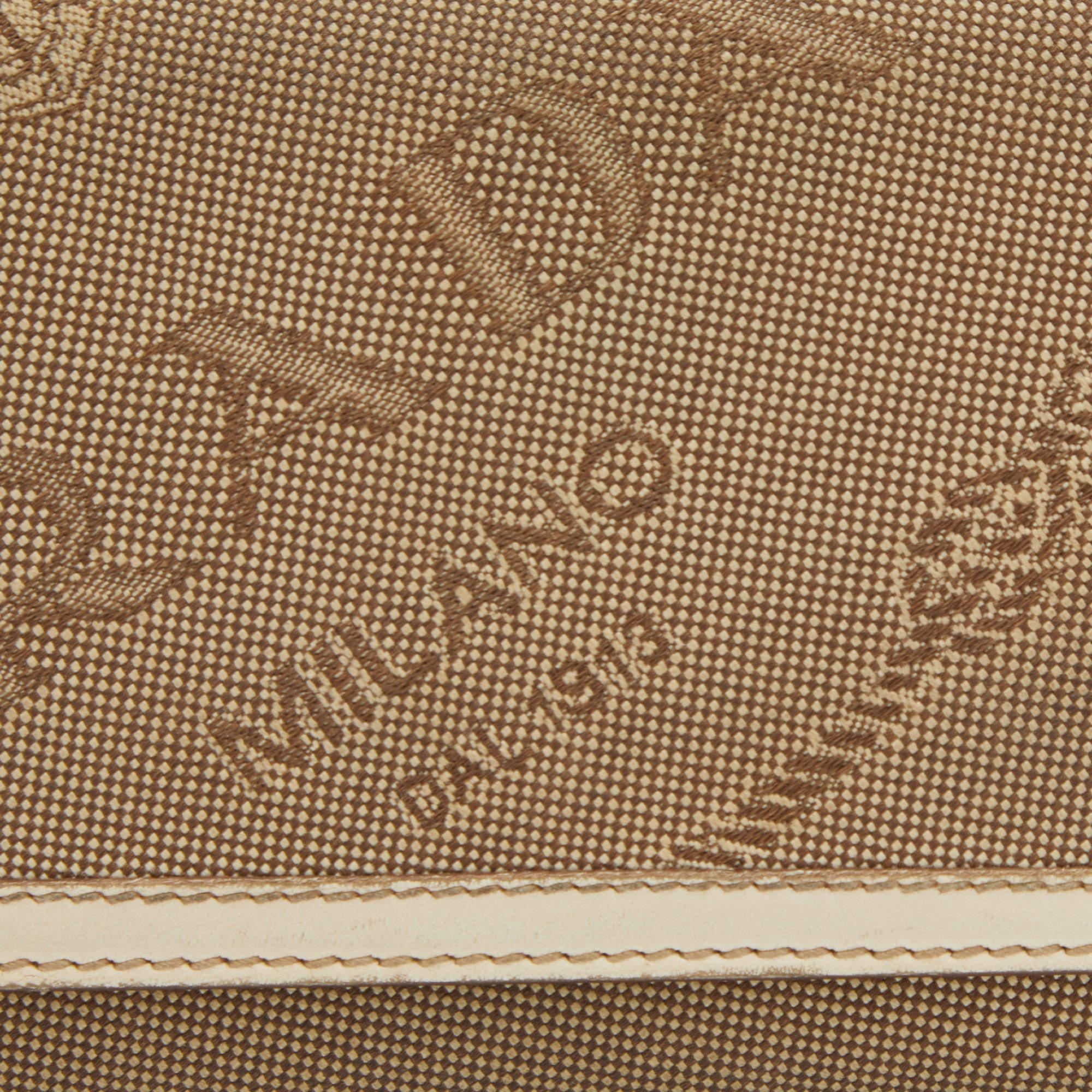 Prada Beige Jacquard Logo Canvas and Leather Flap Continental Wallet 1