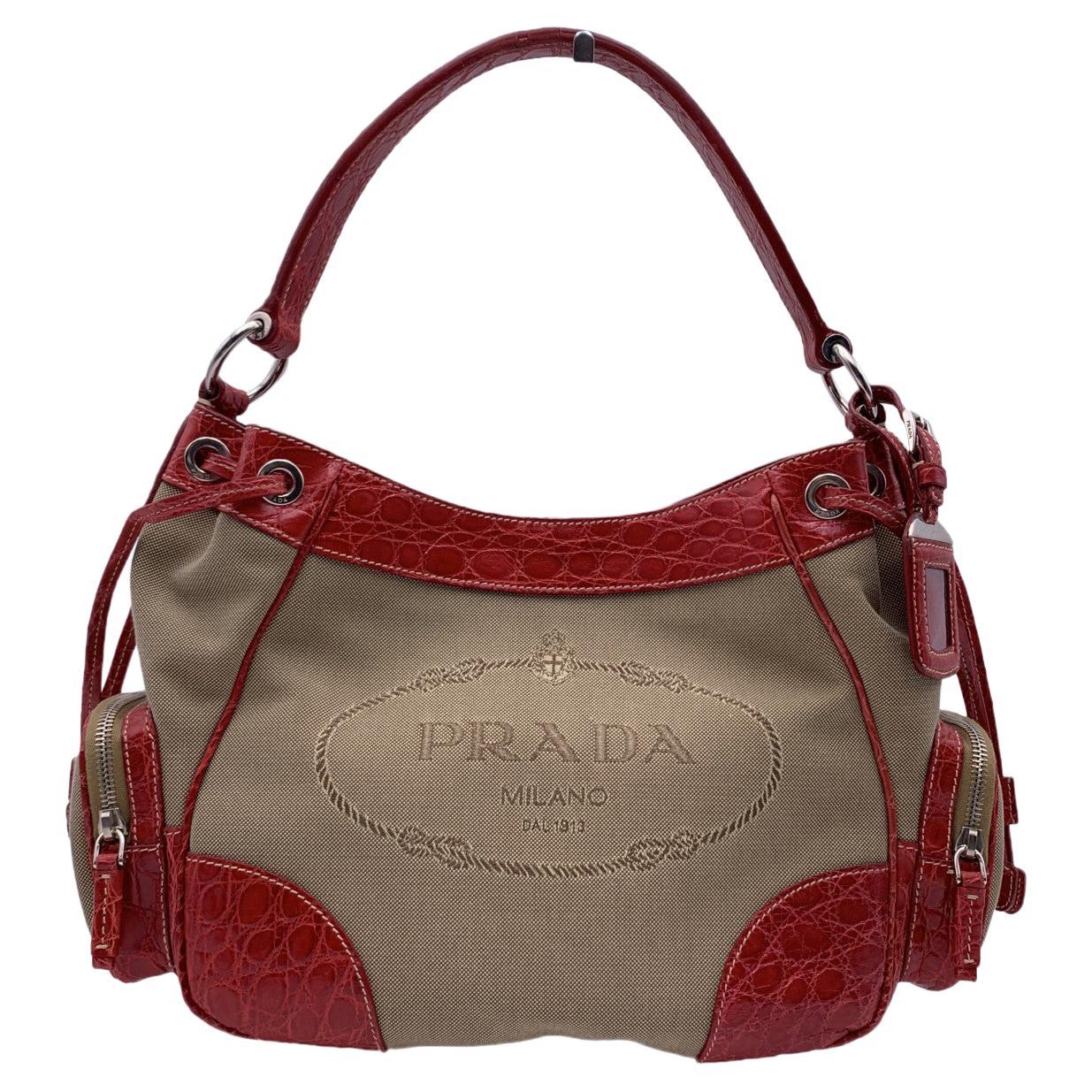 prada beach bolsa canvas
