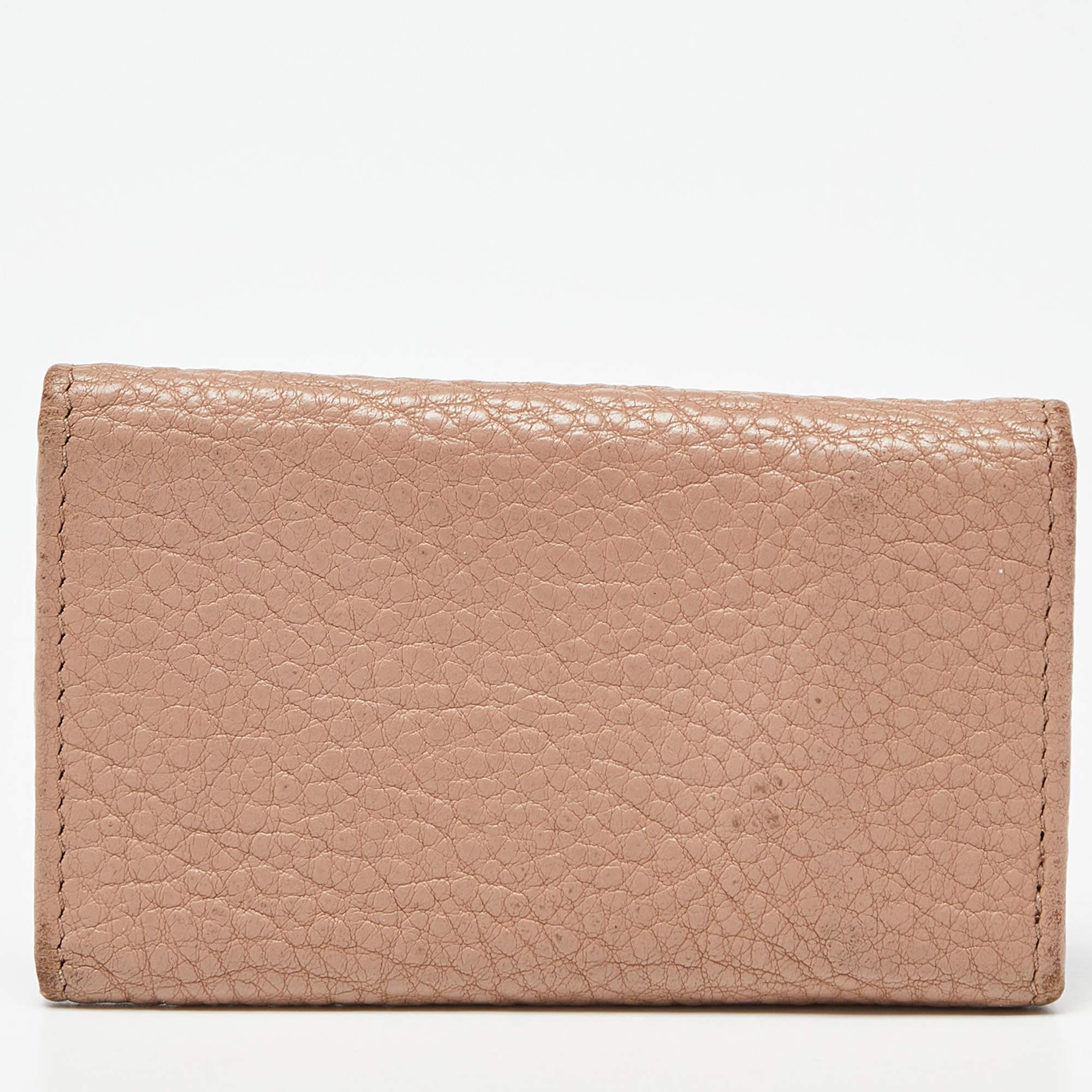 Women's Prada Beige Leather 6 Rings Key Holder Case