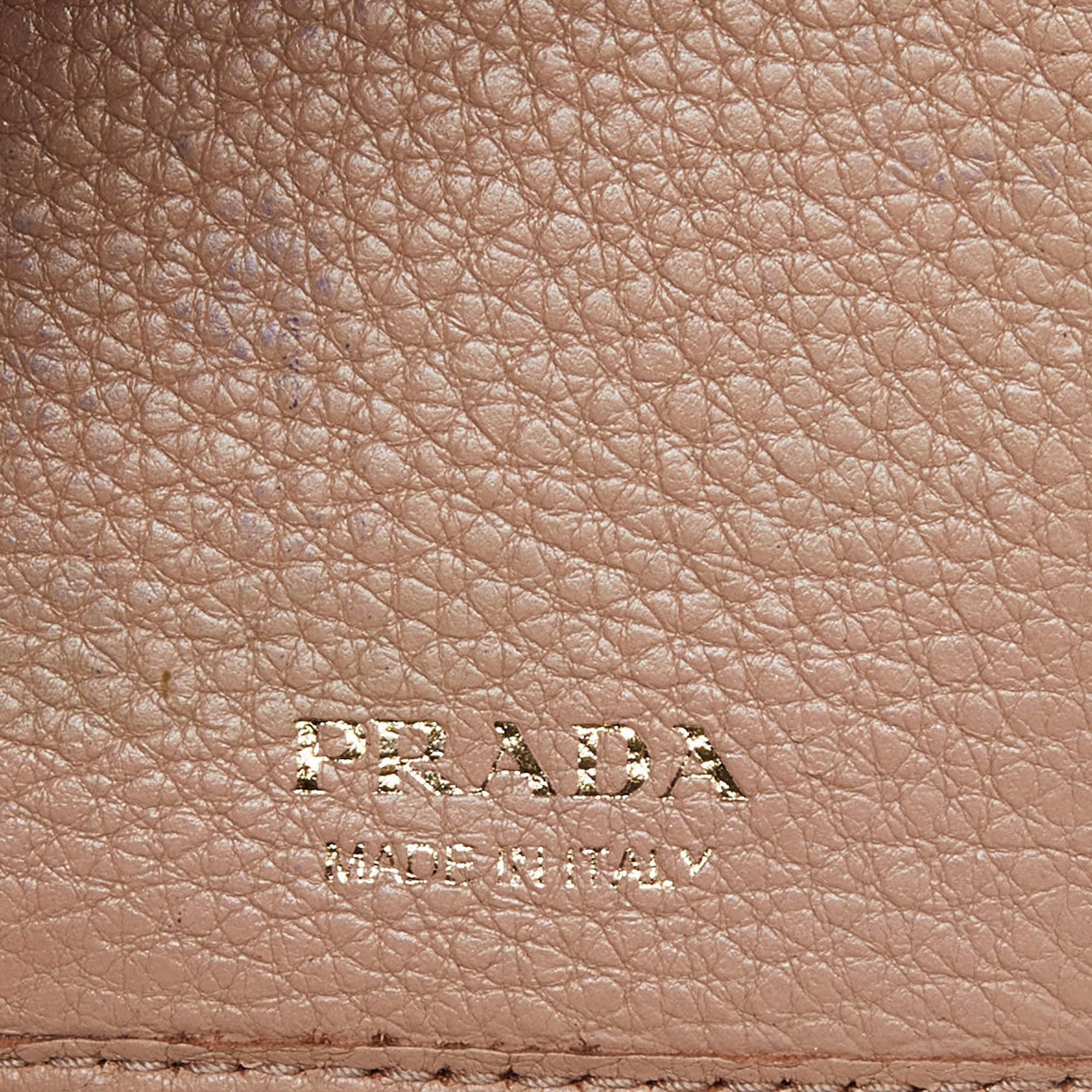 Prada Beige Leather 6 Rings Key Holder Case 4