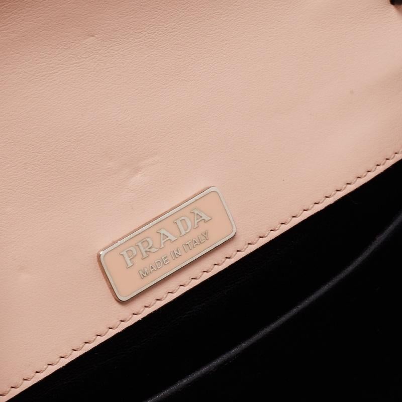 Prada Beige Leather Cahier Flap Shoulder Bag 4