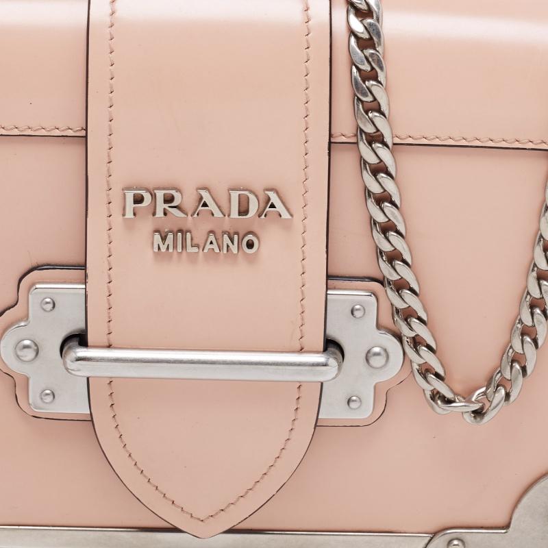 Women's Prada Beige Leather Cahier Flap Shoulder Bag