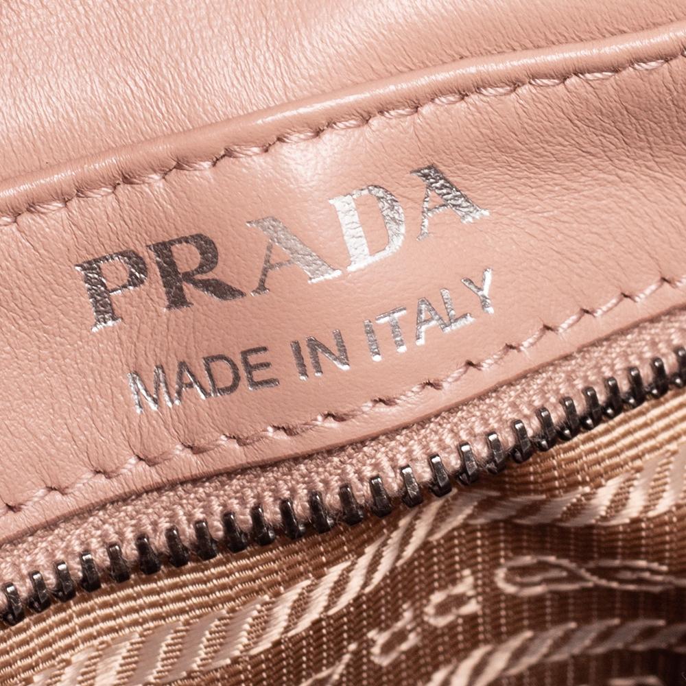 Prada Beige Leather Crystal Studded Camera Bag In Excellent Condition In Dubai, Al Qouz 2