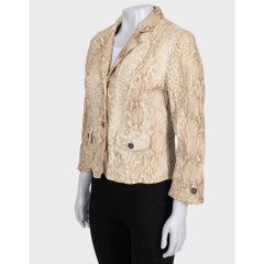Prada Beige Leather Fitted Jacket L