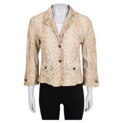 Prada Beige Leather Fitted Jacket L