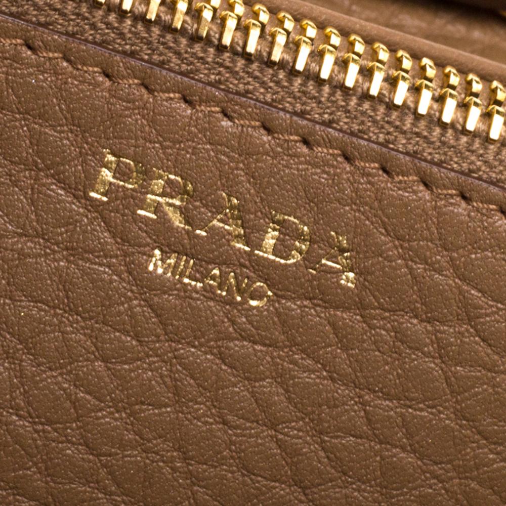 Prada Beige Leather Flap Wallet On Chain 3