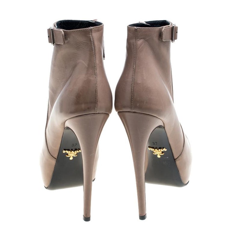 prada boots beige