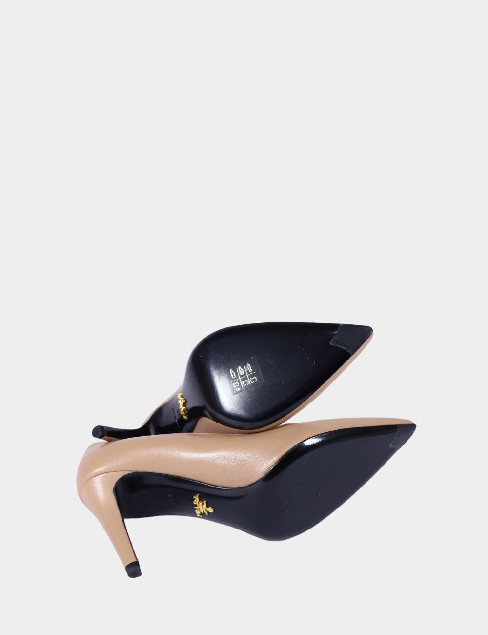 Prada Beige Leather Pumps Size EU 38 1