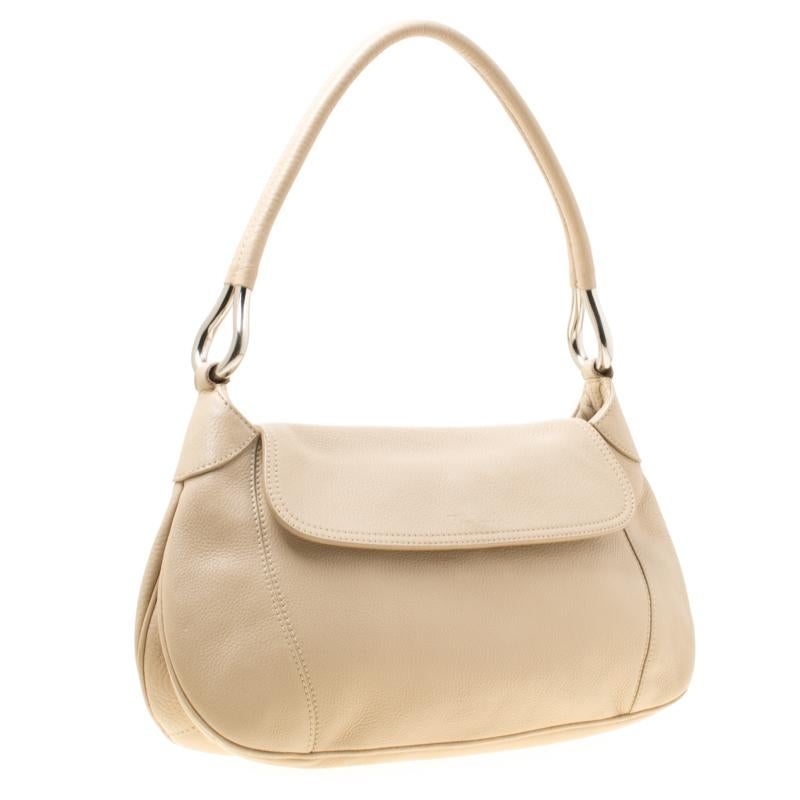Women's Prada Beige Leather Shoulder Bag