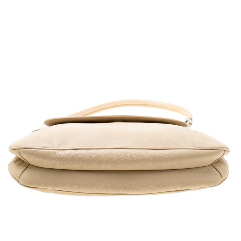 Prada Beige Leather Shoulder Bag 1