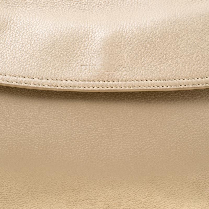 Prada Beige Leather Shoulder Bag 5