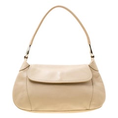 Prada Beige Leather Shoulder Bag