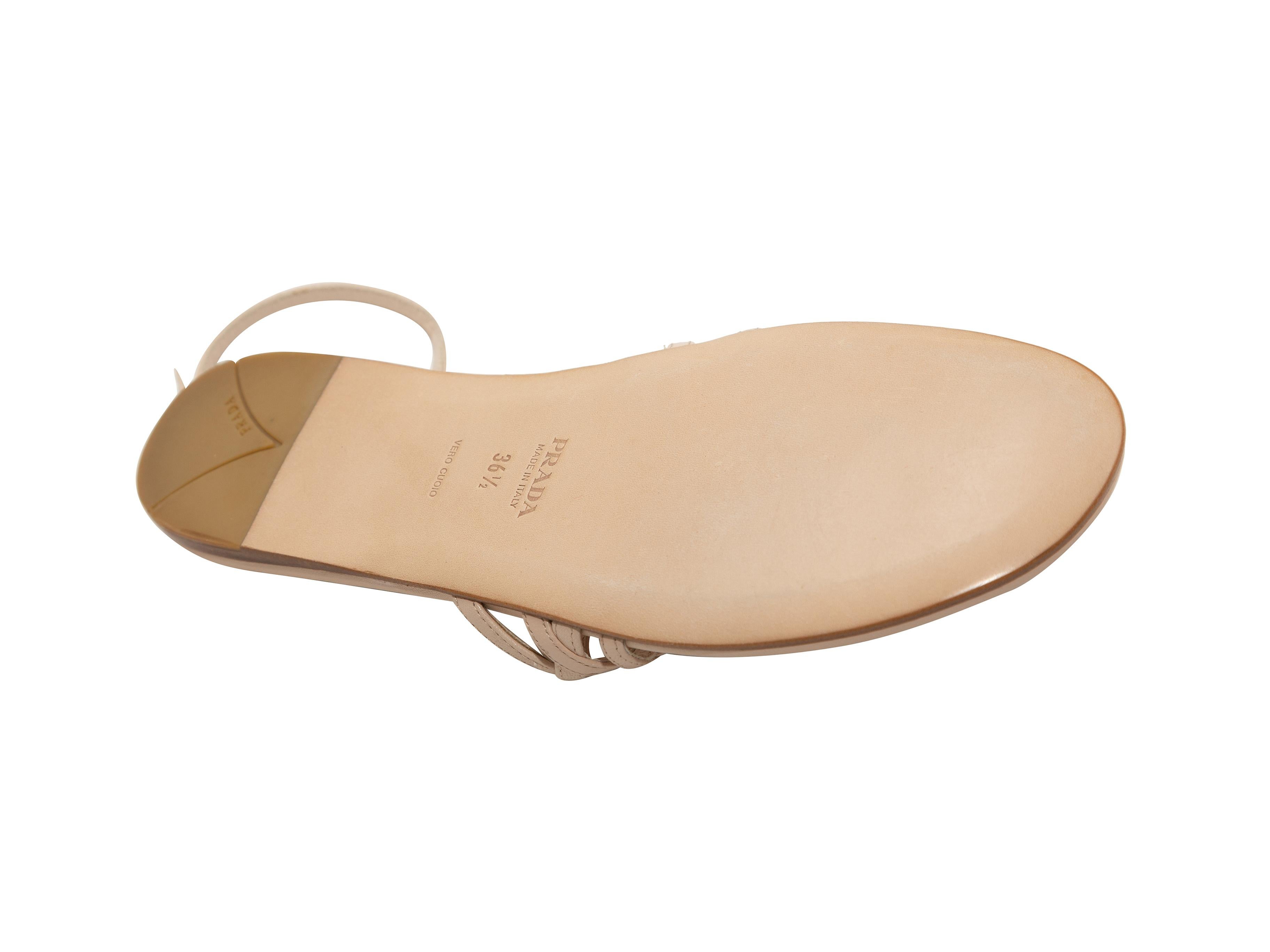 Women's Prada Beige Leather Thong Sandals