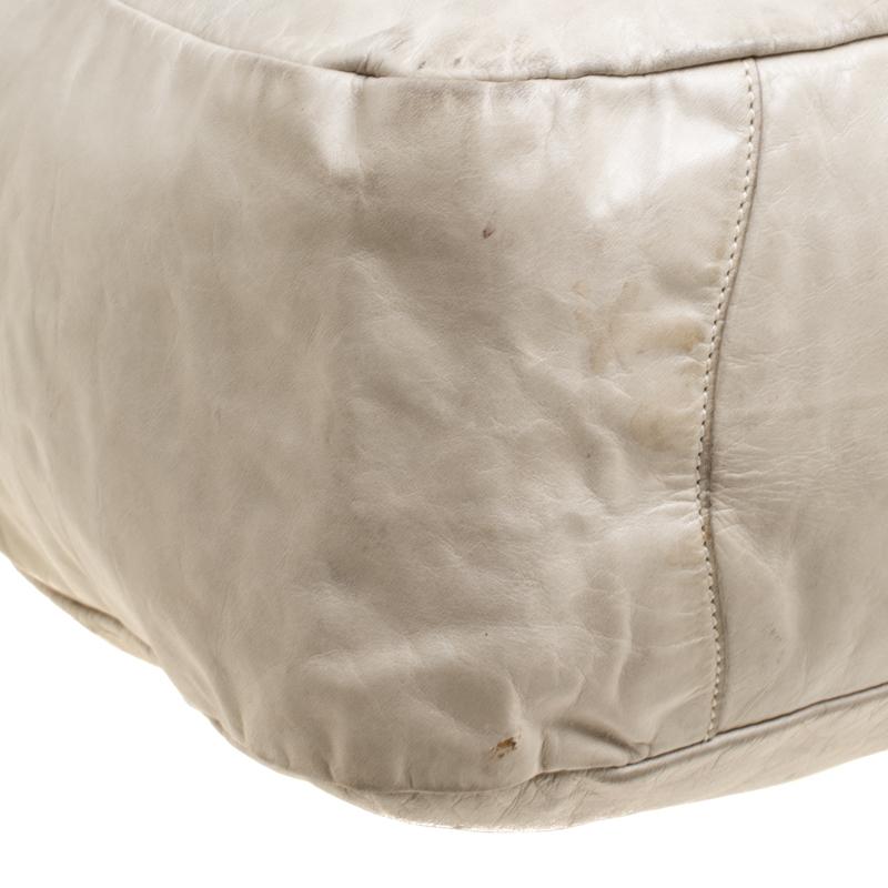 Prada Beige Leather Top Handle Bag 5