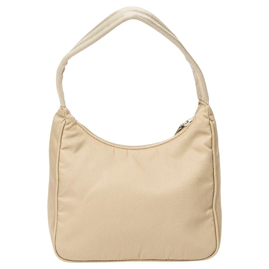 Prada Beige Mini Hobo Bag In Good Condition For Sale In Atlanta, GA